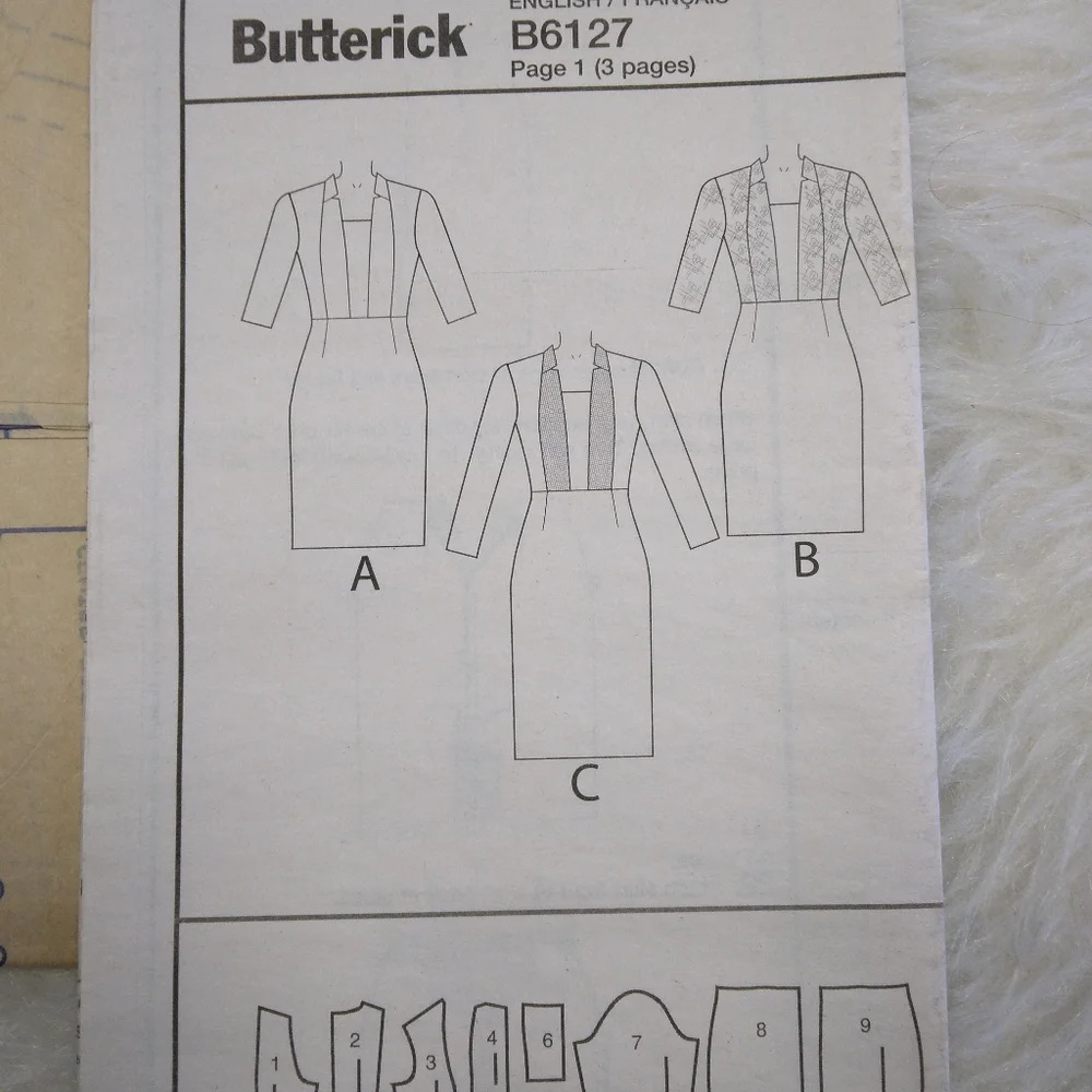 BUTTERICK B6127 SZ 6-14 EASY Misses Semi Fitted Dress In 3 Variations